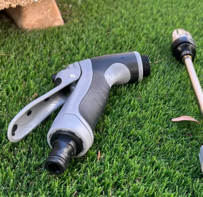 Waterblitz Hose Nozzle — Ergonomic Pistol Grip with Ground Spike Attachment